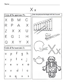 Letter of the week: LETTER X-NO PREP WORKSHEETS- LETTER X Alphabet Lore  theme