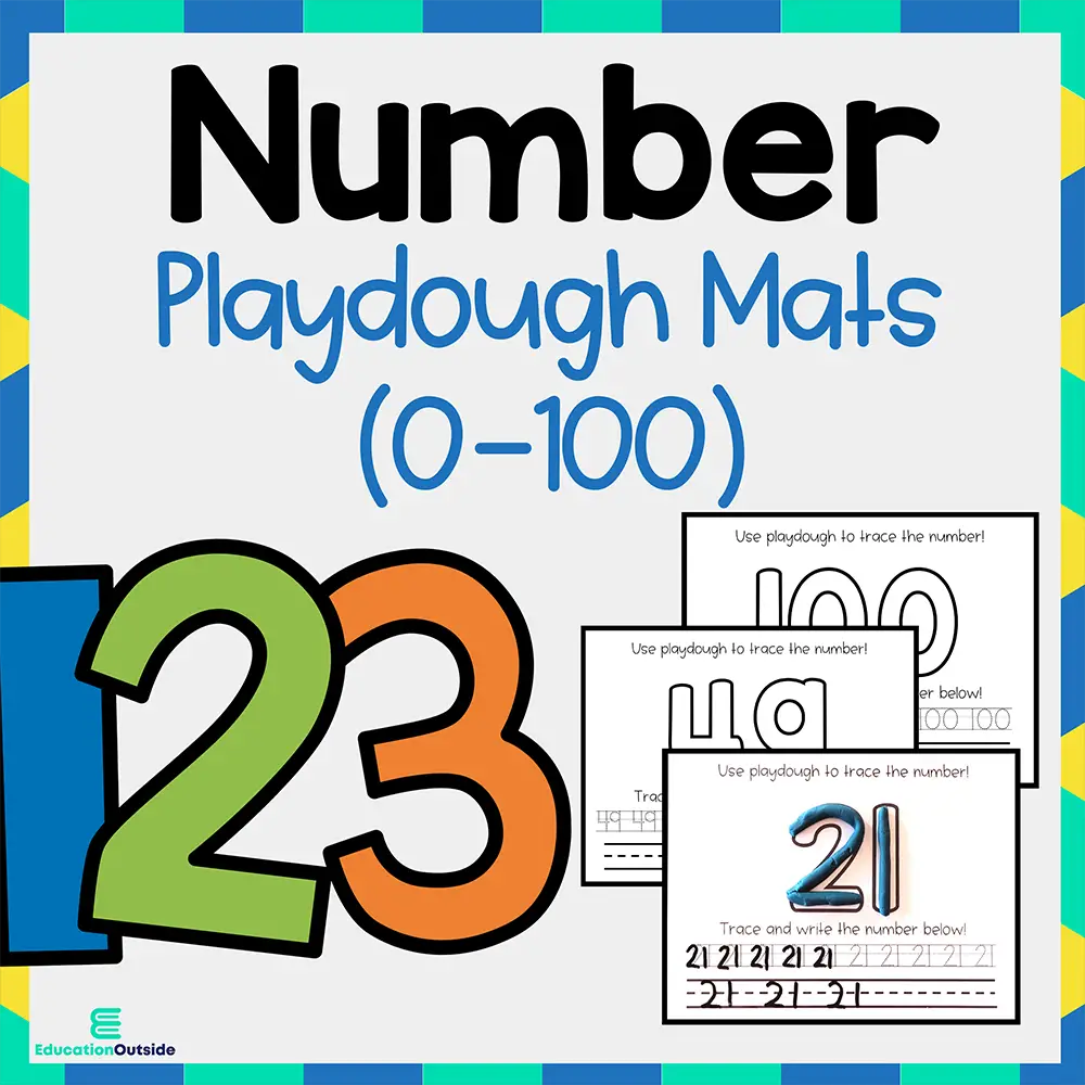 Number Playdough Mats: 0-100 - Identification & Fine Motor Enhancement