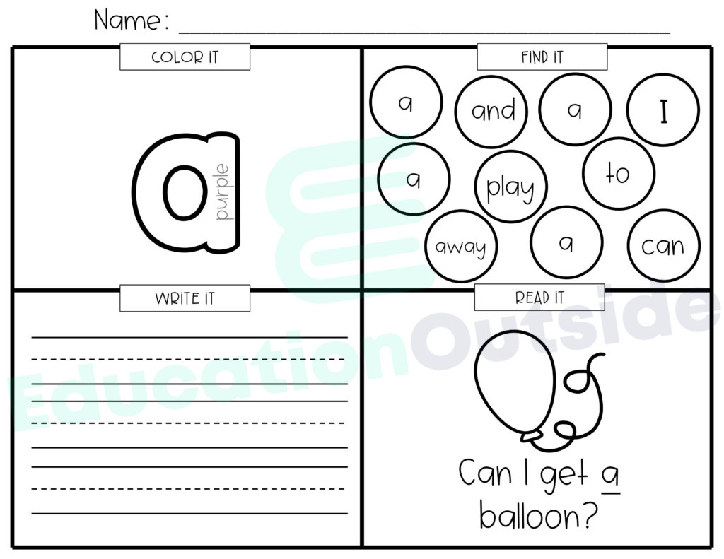 Dolch Pre-Primer to 2nd Grade Sight Words Activity Mat Packet