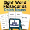 Dolch Noun Sight Word Flashcards - 3 Sizes Included!