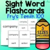 Fry's Tenth 100 Sight Words Flashcards (901-1000) - 3 Sizes Included!