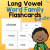 Long Vowel Word Family Flashcard Packet - 3 Sizes Included - No Prep!
