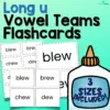 Long u Vowel Teams Flashcards - 3 Sizes Included - No Prep!