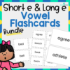 Short e & Long e Vowel Flashcard Packet - 3 Sizes Included!