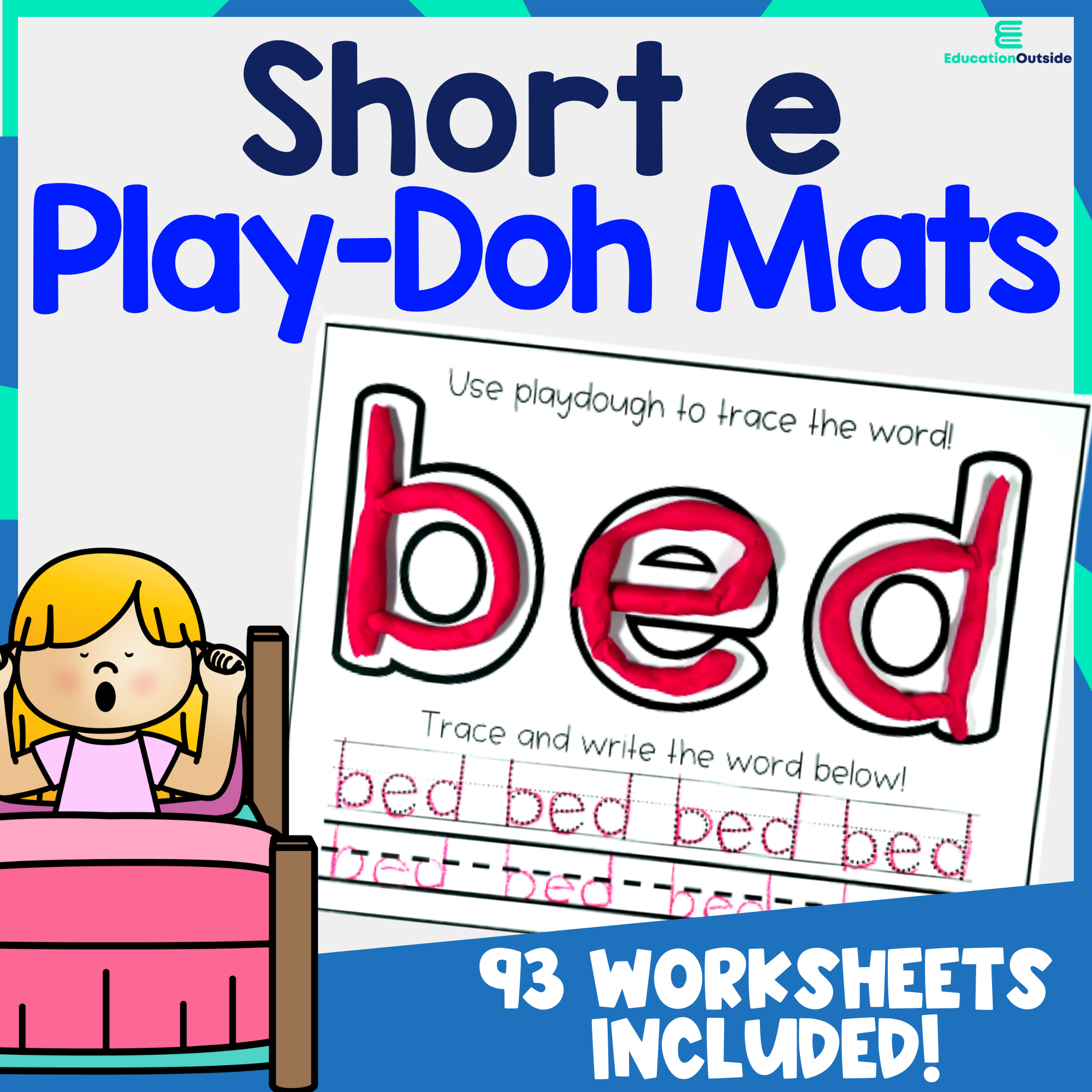 Short e Play-Doh Mats - 93 Worksheets Included!