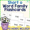 Short o Word Family Flashcards (-op, -ot, -ock, -ox, -od, -og) - 3 Sizes Included - No Prep!