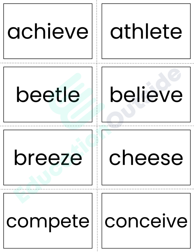 Long e / Silent e Flashcards - 3 Sizes Included - No Prep!