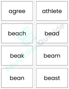 Long e Flashcards - No Prep - Print and Practice