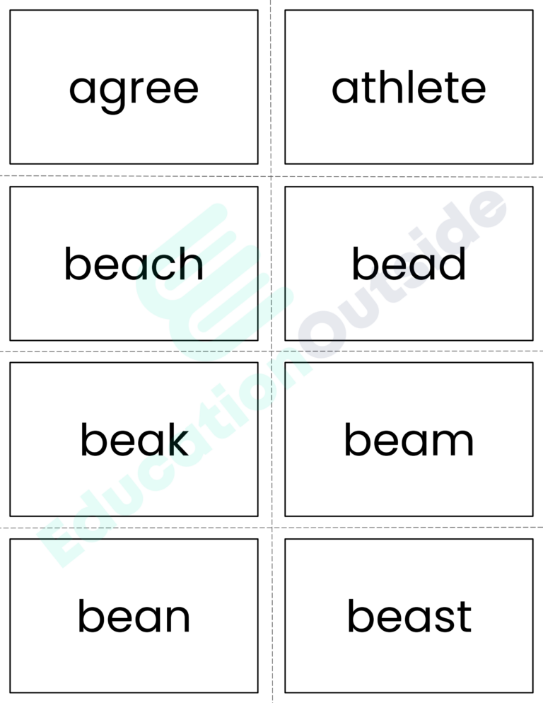 Long e Flashcards - No Prep - Print and Practice