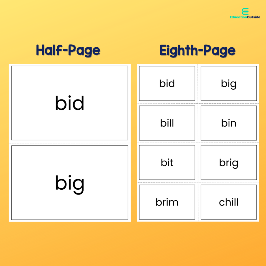 Short i Flashcards - 3 Sizes Included!