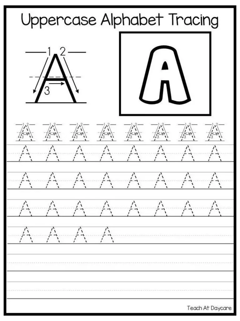 5 Uppercase Letter Tracing Worksheets For Reading & Writing Success ...