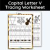 Capital Letter V - Tracing Worksheet