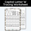 Capital Letter W - Tracing Worksheet