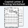 Capital Letter Z - Tracing Worksheet