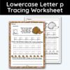 Lowercase Letter p - Tracing Worksheet