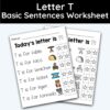 Letter T - Basic Sentences Worksheet