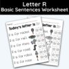 Letter R - Basic Sentences Worksheet