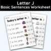Letter J - Basic Sentences Worksheet