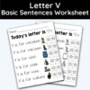 Letter V - Basic Sentences Worksheet