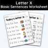 Letter X - Basic Sentences Worksheet