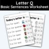Letter Q - Basic Sentences Worksheet