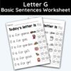 Letter G - Basic Sentences Worksheet