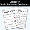 Letter H - Basic Sentences Worksheet
