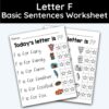 Letter F - Basic Sentences Worksheet
