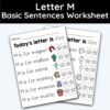 Letter M - Basic Sentences Worksheet