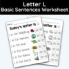 Letter L - Basic Sentences Worksheet