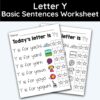 Letter Y - Basic Sentences Worksheet