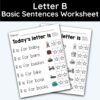 Letter B - Basic Sentences Worksheet
