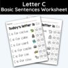 Letter C - Basic Sentences Worksheet