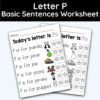 Letter P - Basic Sentences Worksheet