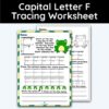 Capital Letter F - Tracing Worksheet
