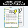 Capital Letter L - Tracing Worksheet