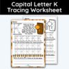 Capital Letter K - Tracing Worksheet