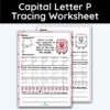 Capital Letter P - Tracing Worksheet