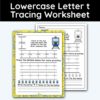 Lowercase Letter t - Tracing Worksheet