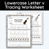 Lowercase Letter v - Tracing Worksheet