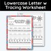 Lowercase Letter w - Tracing Worksheet