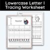 Lowercase Letter l - Tracing Worksheet