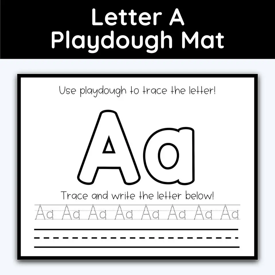 Alphabet Playdough Mat - Letter Aa - Your Therapy Source