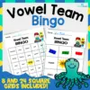 Vowel Team Bingo - 8 and 24 Square Grids Included!
