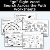 go Sight Word Search Across The Path Worksheet