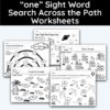one Sight Word Search Across The Path Worksheet