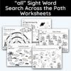 all Sight Word Search Across The Path Worksheet