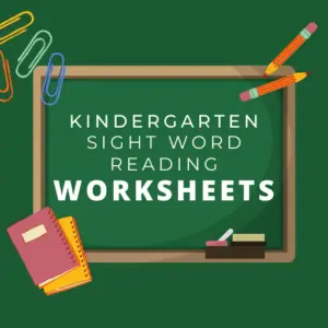 Kindergarten Sight Word Reading Worksheets