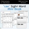 can Sight Word Mini Book