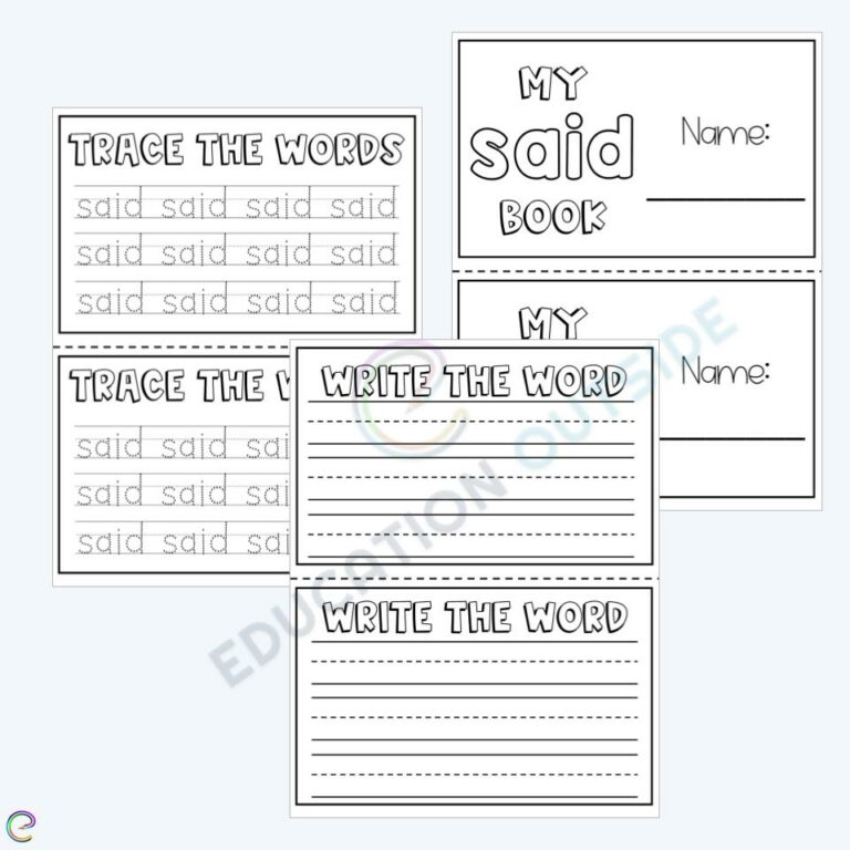 said Sight Word Mini Book